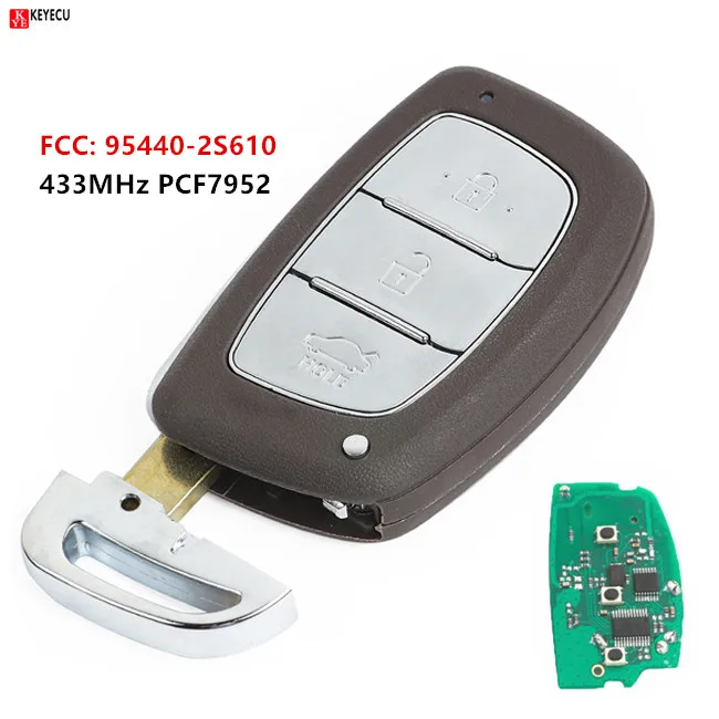 Keyecu умный дистанционный ключ брелок от машины 433 МГц PCF7953 для Hyundai iX35 2013 2015 FCC