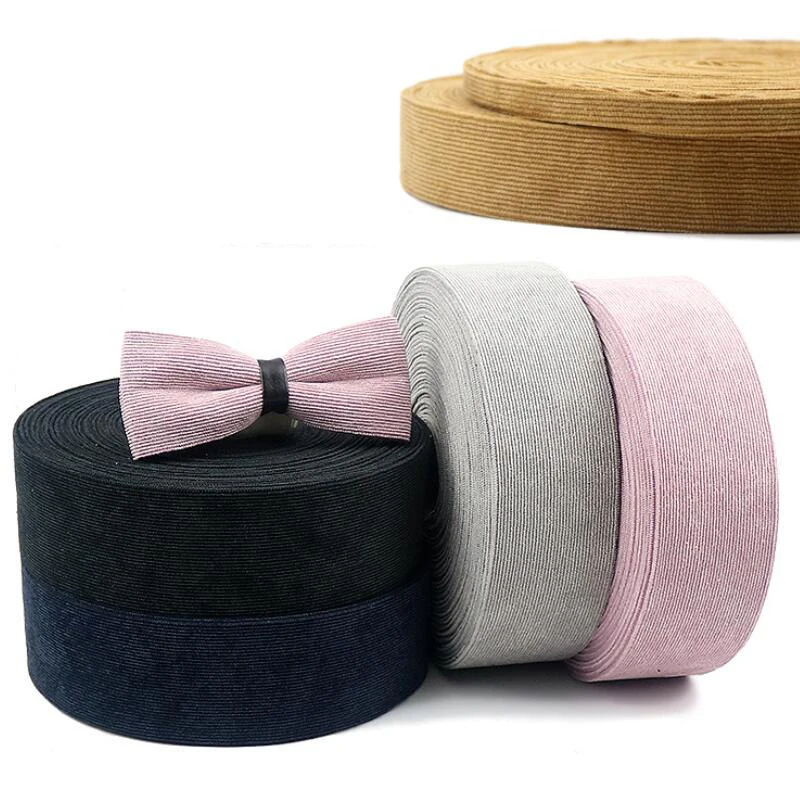 

10 Meters Stripe Velvet Layering Tape Solid Color Ribbon Handmade Bow Wedding Party Decoration DIY Crafts Apparel Sewing