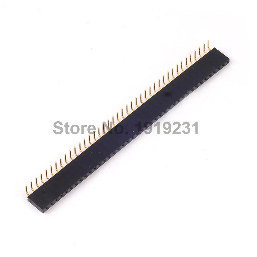 

10PCS 1x40 Pin 2.54mm Right Angle Single Row Female Pin Header Connector