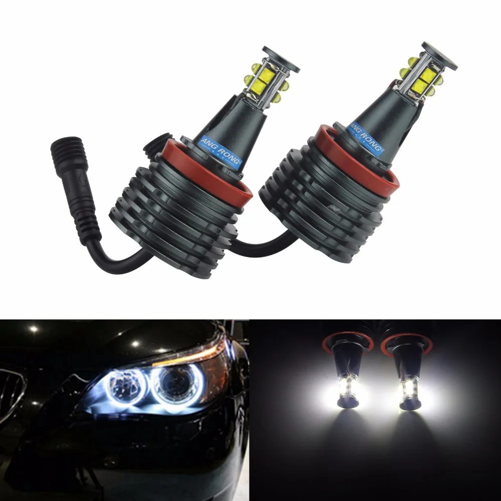 

ANGRONG No Error H8 40W LED Angel Eyes Marker Light For BMW E60 E63 E90 E92 M3 X5