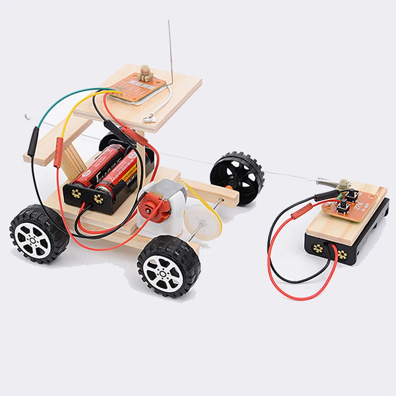 DIY Kids Mini Motor Smart Power Wireless Remote Control Racing Car Model Kit Science Experiments Toy Set Educational 3Y+ | Игрушки и