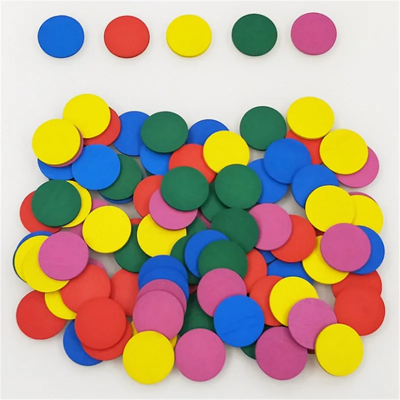 100 шт. 23 мм подсчета деревянные фишки для покера Математика Числа милые цикл