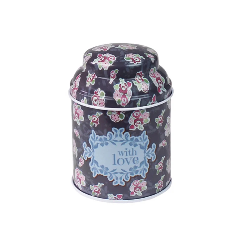 Винтажный стиль печатная Цветочная серия Φ коробка круглый металлический