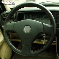 shining wheat black leather car steering wheel cover for vol kswagen v w j e t t a 5 2006 2010 old j e t t a