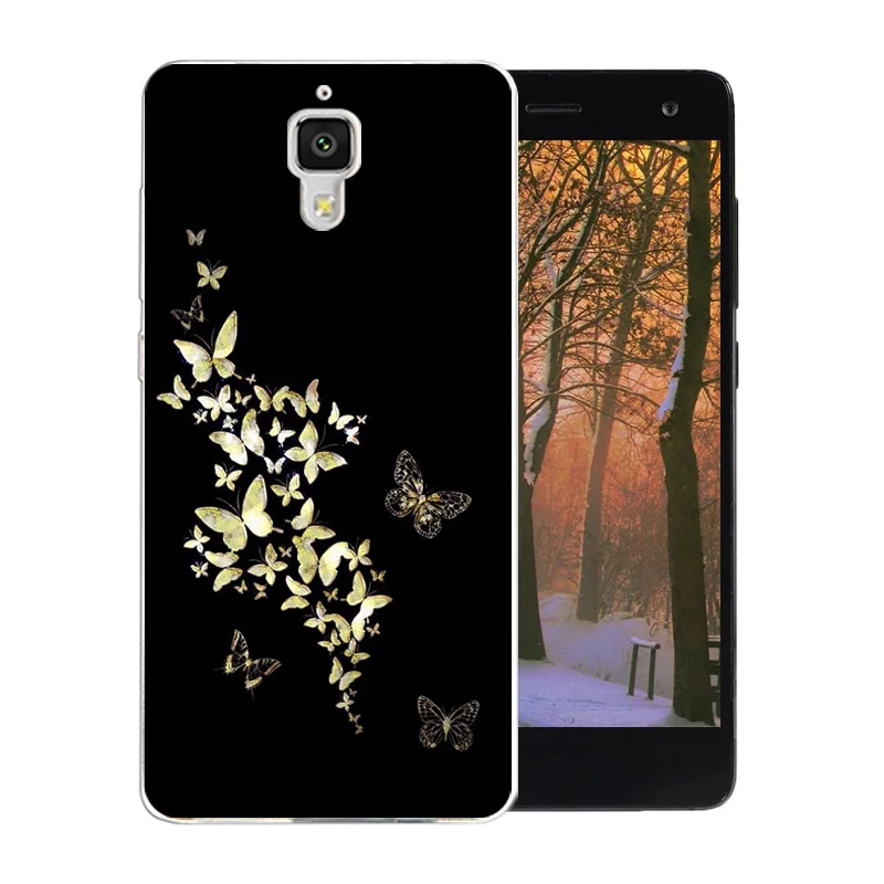 Soft Case for Xiaomi Mi4 Cases Silicon Cover Mi 4 Funda Grimace Pattern TPU Phone Bag M4 Back |