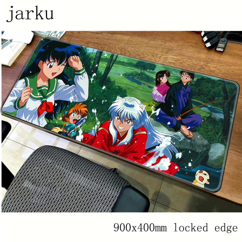 

inuyasha mouse pad gamer 900x400mm notbook mouse mat gel large gaming mousepad cool new pad mouse PC desk padmouse accessories