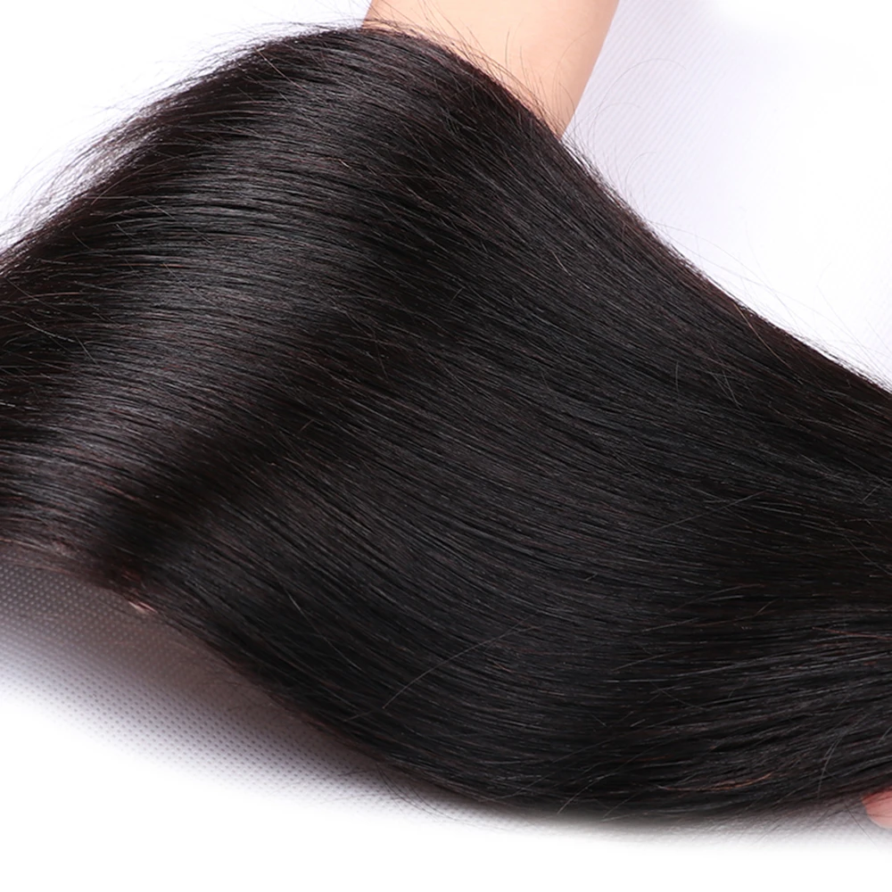 MSTOXIC Straight Hair Bundles With Closure Human Remy Brazilian Weave | Шиньоны и парики