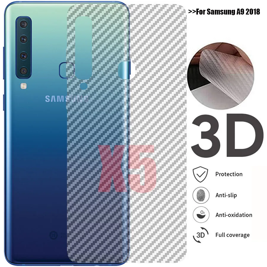 5 шт./лот 3D защита для задней панели из углеродного волокна Samsung Galaxy A10 A20 A7 A8 A9 A6 Plus