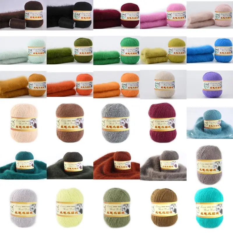 Мягкая норковая шерсть Роскошная ручная вязка длинная кашемировая вязаная пряжа