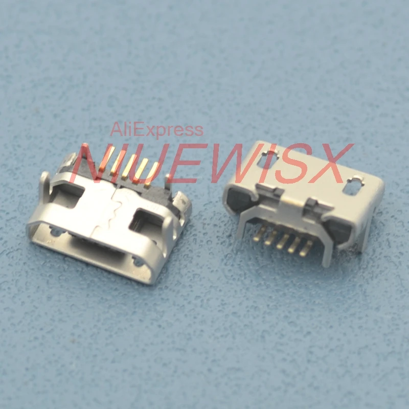 50 шт. микро USB 5pin Джек Бык Рог четыре ножки гнездо разъем длинные иглы мини usb
