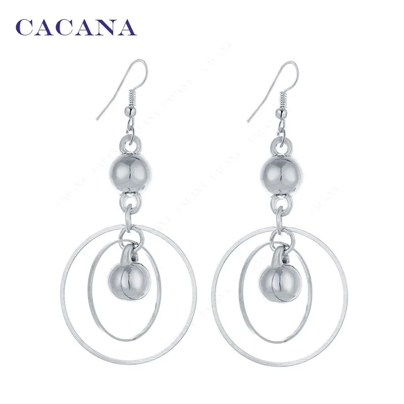 Длинные серьги CACANA для женщин круглая бижутерия Лидер продаж No. A311 A312|dangle long