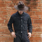 Винтажная джинсовая куртка в полоску Wabash, 878 унций, цвета индиго, Bronson, 15,5