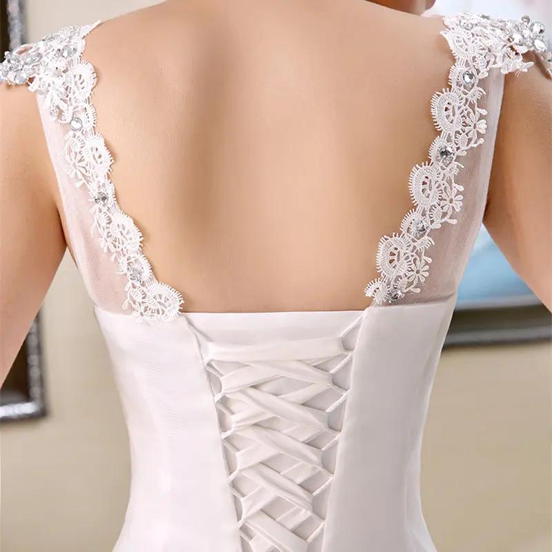 Настоящая фотография,, Vestidos De Novia, красные, белые свадебные платья с v-образным вырезом и кристаллами, кружевные Недорогие свадебные женские платья HS141