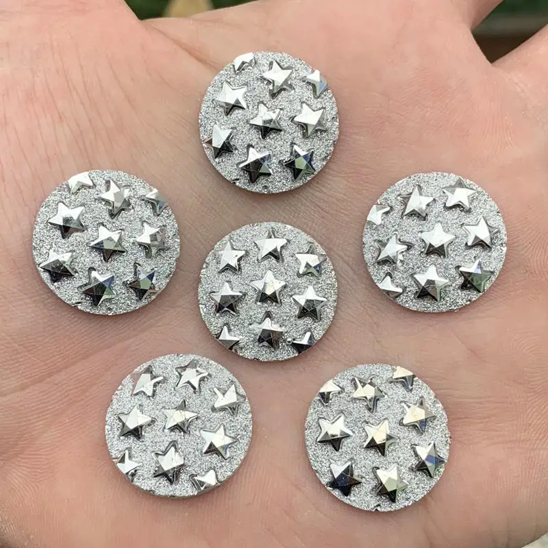 20mm Star Round Resin Rhinestone Crystal Stone beads flatback For DIY Wedding Decoration -B768*5 | Дом и сад