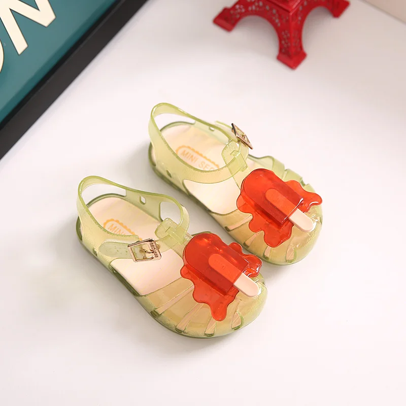 Kids Mini Melissa Jelly Sandals - Baby Girls Ice Cream Summer Cartoon Beach Shoes image 4