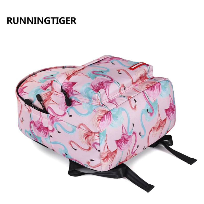 RUNNINGTIGER Модные женские рюкзаки крутой рюкзак с принтом Фламинго дышащие школьные