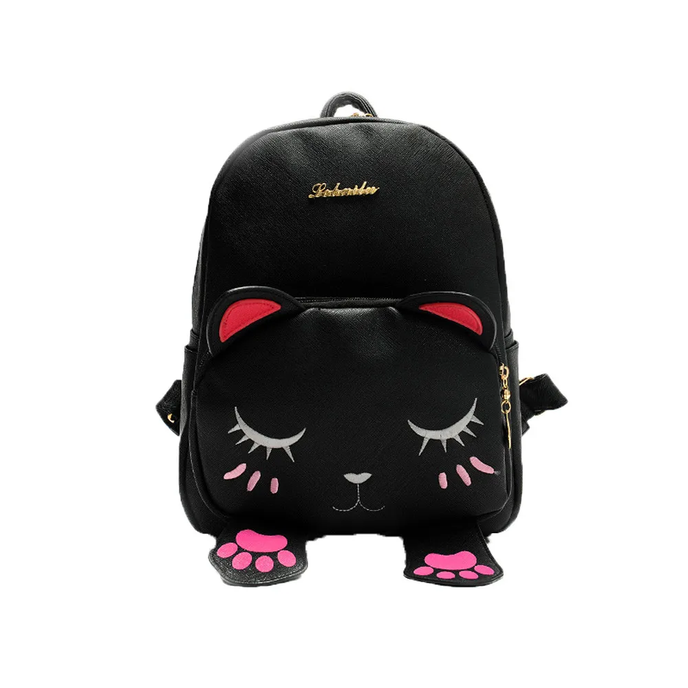 Кошка мешок студенты девушки Back Pack школьные рюкзаки Смешные плеча Дорожная сумка