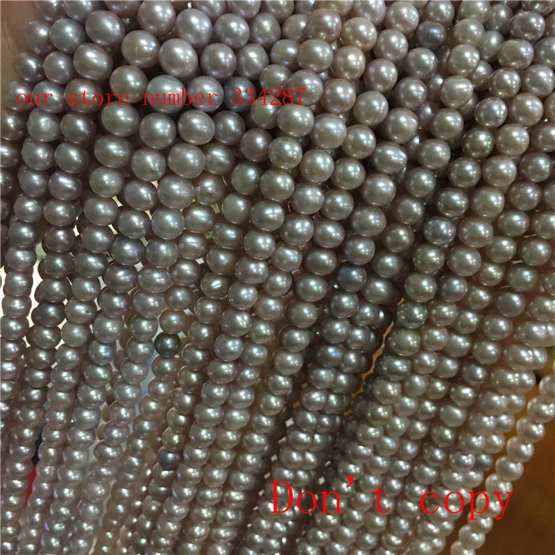 New A 6-7mm Genuine Natural purple /Lilac Freshwater Pearl Loose Beads 14 inches |