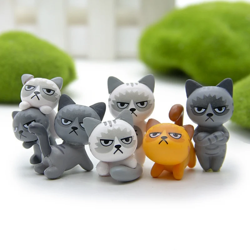 6 шт./компл. 3 4 см милые несчастные кошки игрушка фигурка детская украшение для