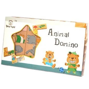 15 шт Монтессори дерево животное домино Пасьянс деревянное детские игрушки