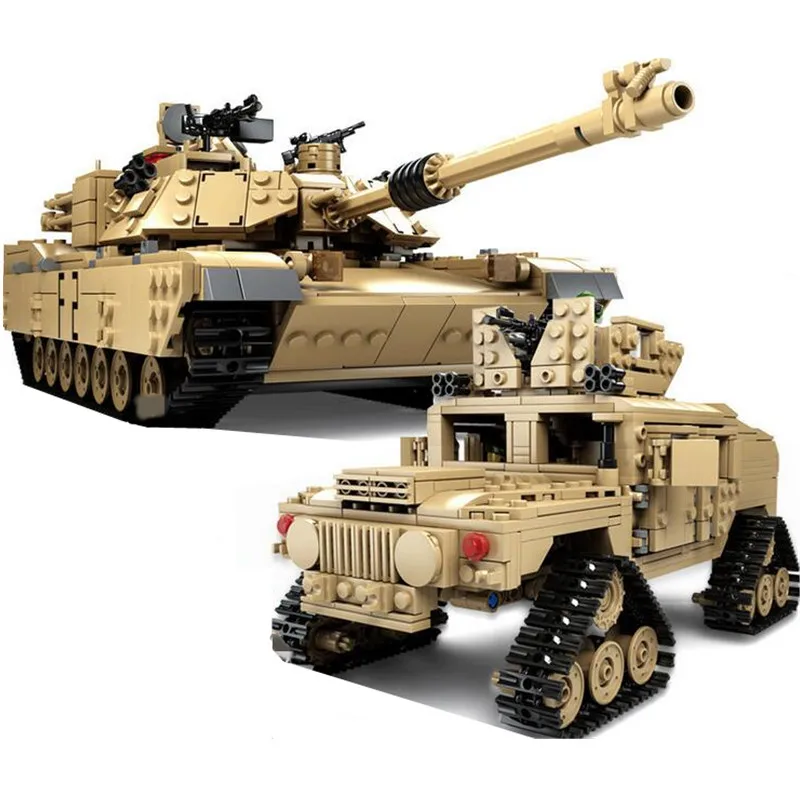 KAZI 10000 век военный M1 A2 Танк пушка деформация автомобиль DIY Танк строительные блоки игрушки для детей