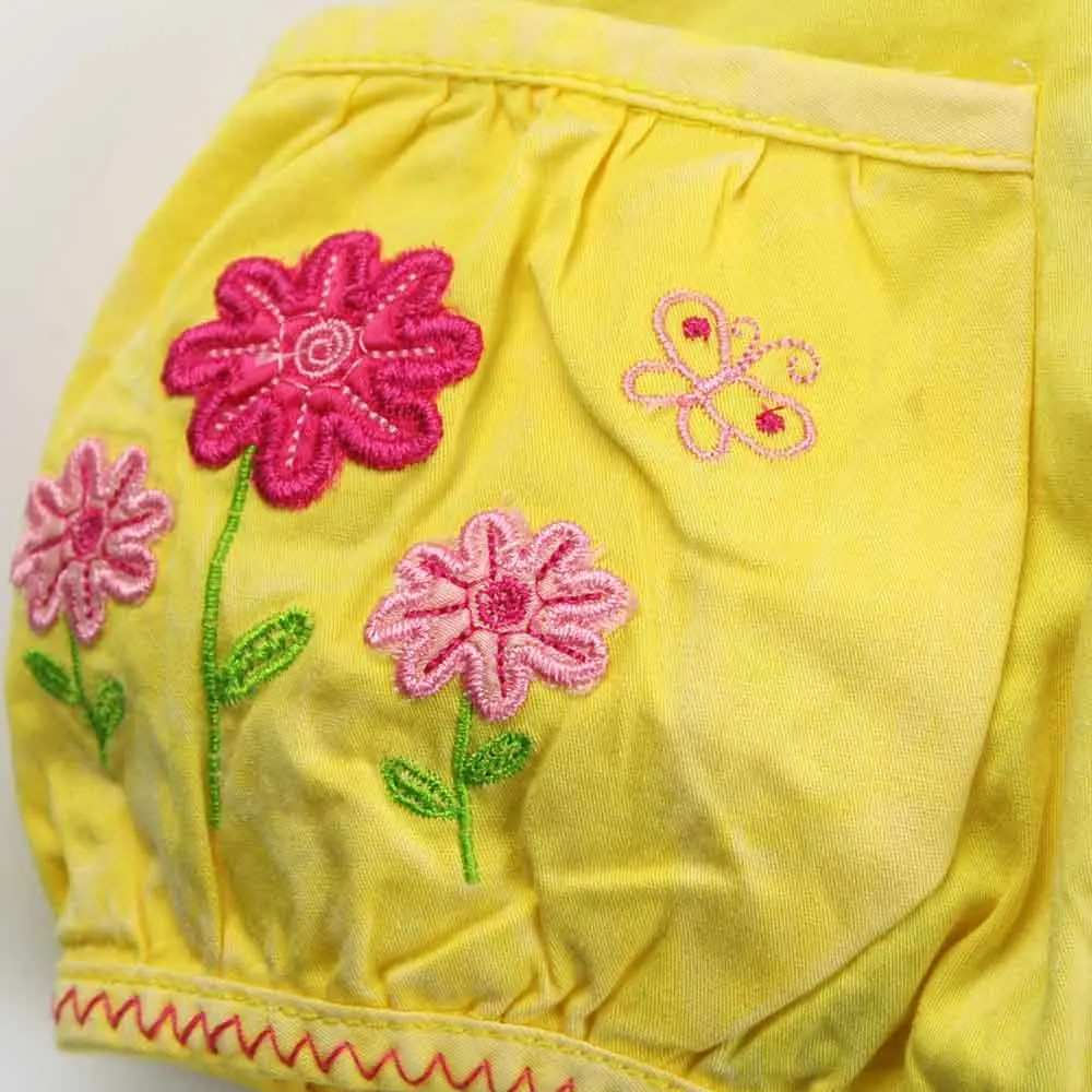 Мини-юбка с цветочной вышивкой желтая/зеленая/розовая | Мать и ребенок