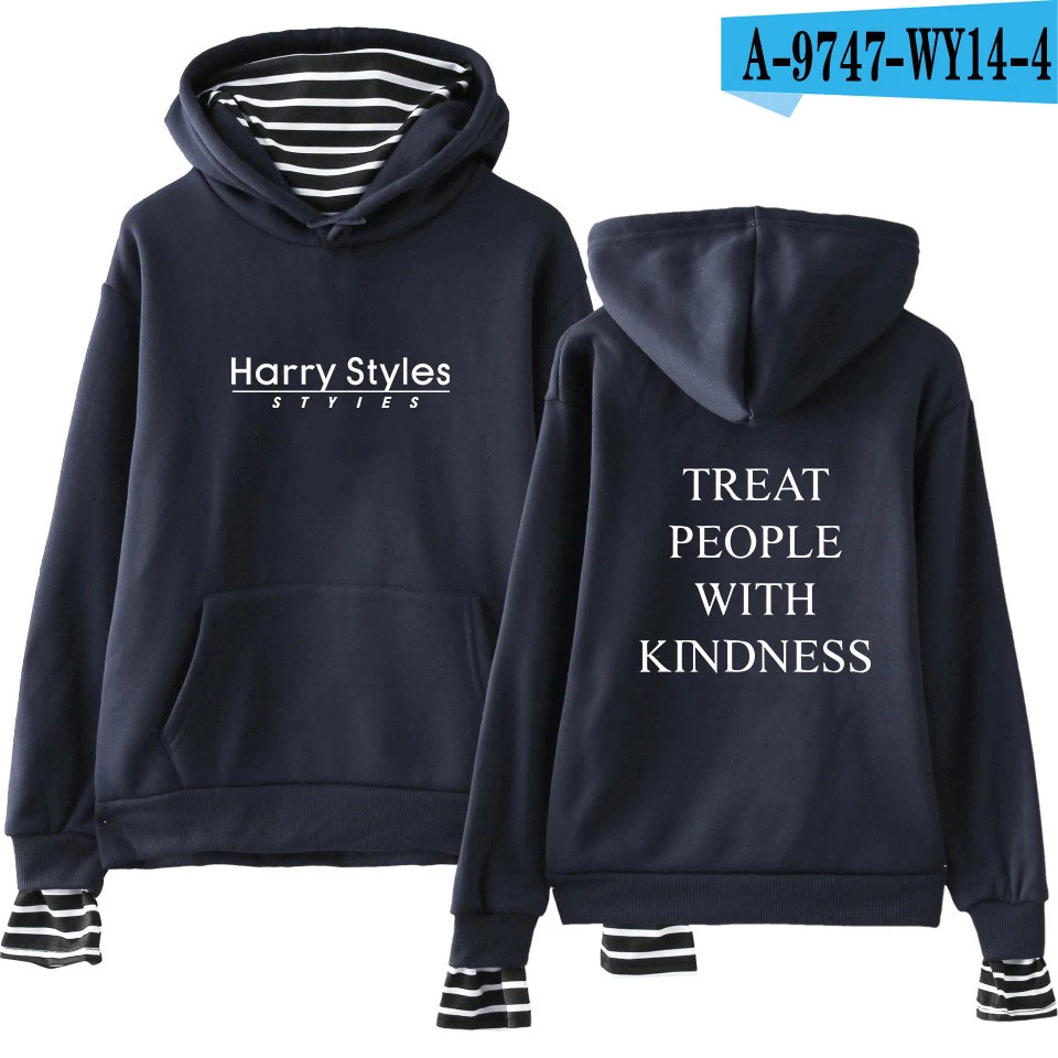 Harry Styles угощает людей с добротой Толстовка женщин/мужчин модные толстовки с капюшоном Повседневная одежда с принтом Turtlenceck Топы - Цвет: Navy Blue