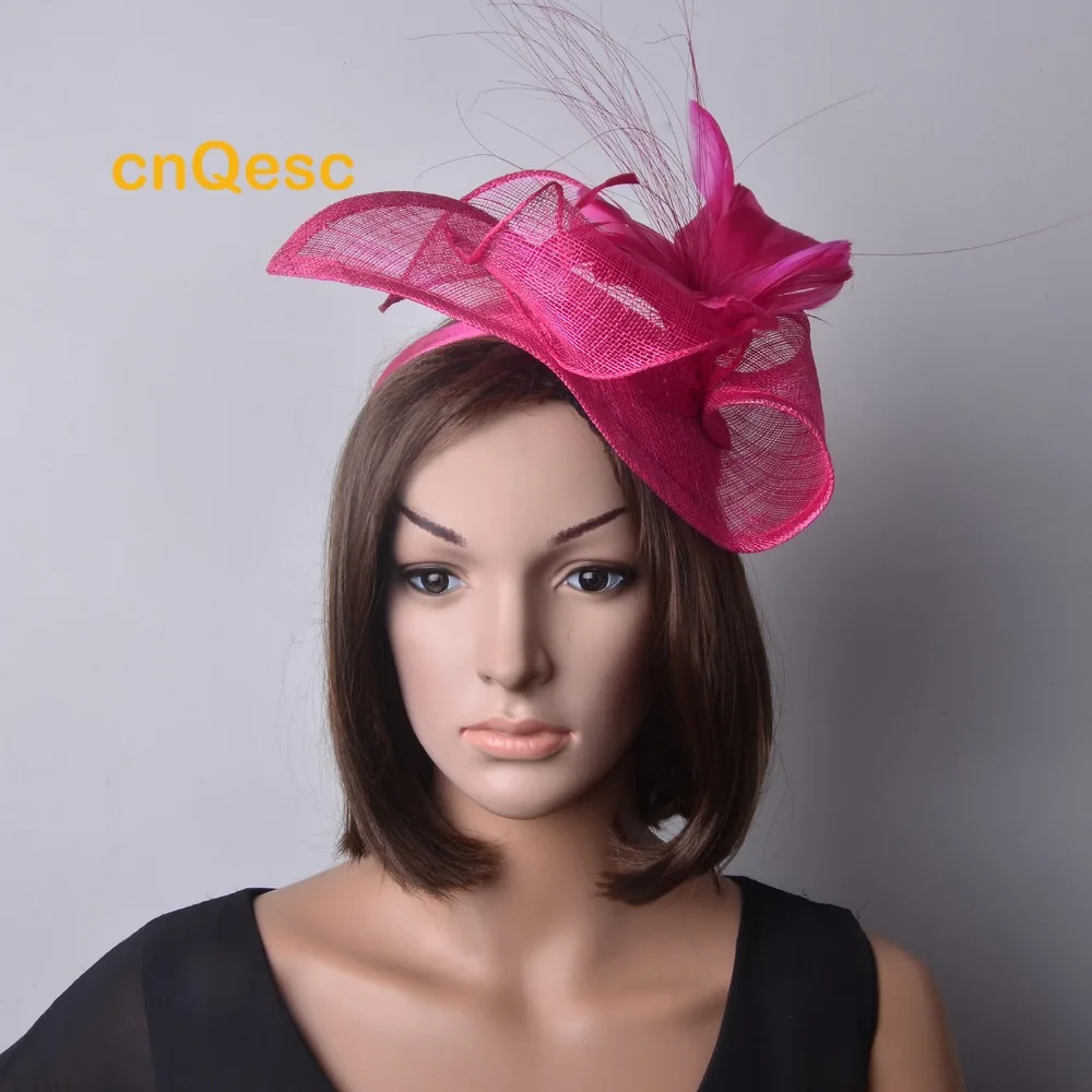 fuchsia Новинка, 13 цветов, фуксия, Королевский Леопардовый принт, sinamay, Вуалетка, шляпа для Кентукки, Дерби, свадебные, церковные, вечерние - Цвет: fuchsia