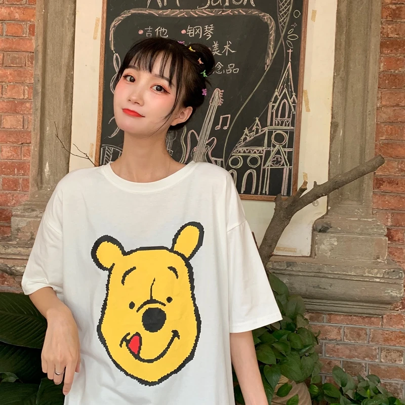 Женская забавная футболка с принтом Teletubbies летний топ из хлопка Harajuku Корейская