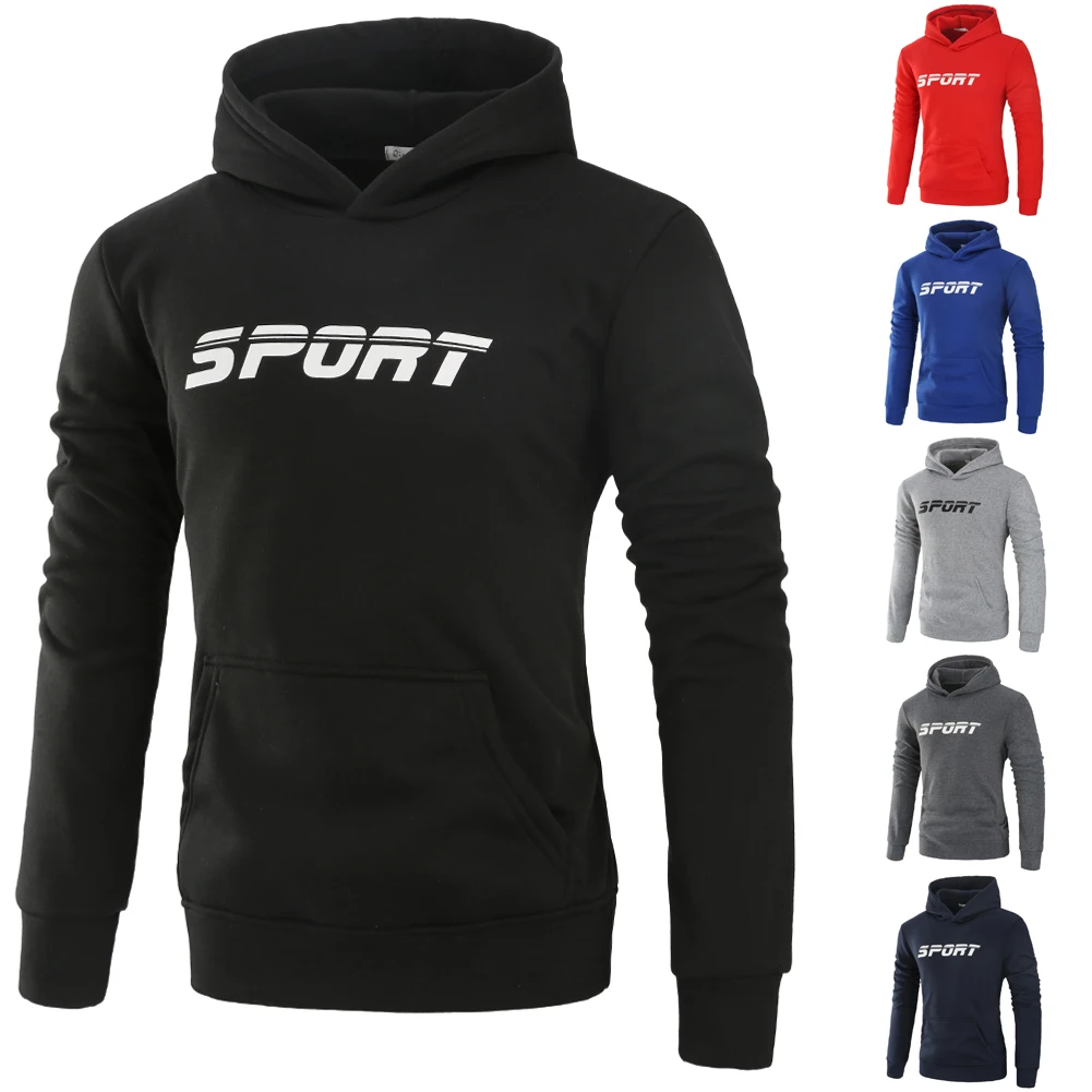 2018 The New Autumn Classic Male Hooded Hoodies Letter Printing Slim Fit Pullover Sweatshirts Casual Men's Coat 3XL | Мужская одежда