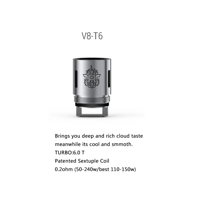 Оригинальный мобильный телефон 3 шт./упак. электронных сигарет SMOK TFV8 катушки для