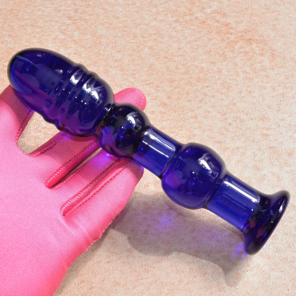 Синий стеклянный фаллоимитатор большие Кристальные фаллоимитаторы эротические