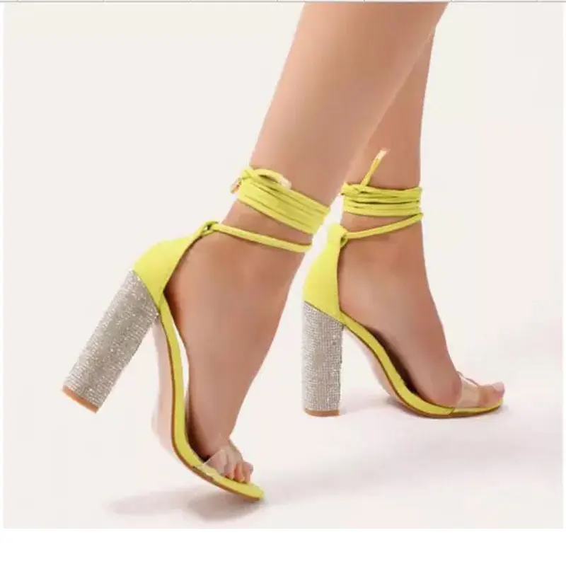 Европейская Новинка 2018 летние женские модные сандалии на квадратном каблуке с