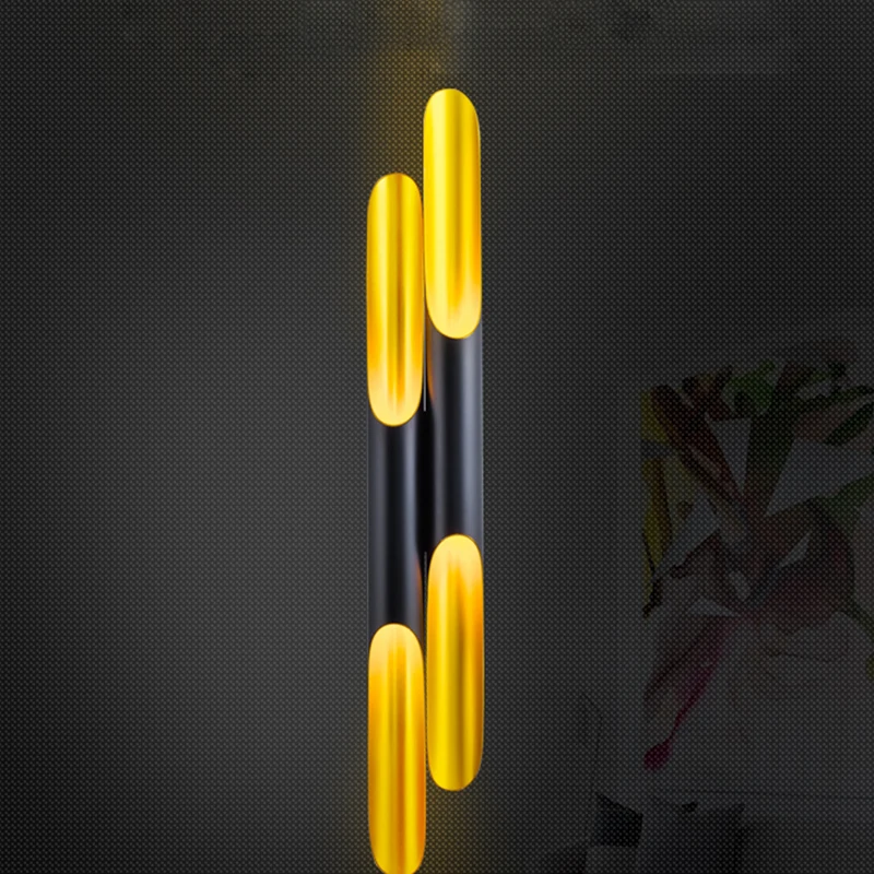 Modern wall light LED lamp up down aluminum pipe Lamps wing 1/ 2 lights black golden bar home lighting Wall Sconce WA034 | Лампы и