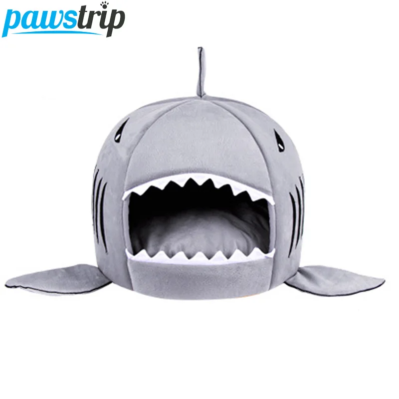pawstrip 3 Colors Cartoon Shark Dog Bed House Winter Warm Cat Detachable Wash Chihuahua Small Cama Perro|shark dog bed|dog bedwarm cats bed |