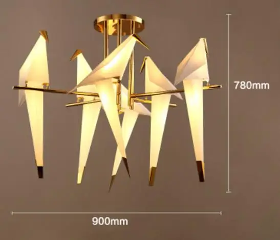 chandelier 6H Современная металлическая люстра в скандинавском стиле для ресторана, гостиной, столовой, детской комнаты, светодиодный подвесной светильник в виде птицы - Цвет корпуса: chandelier 6H