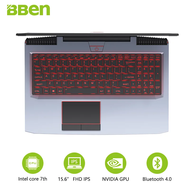 

BBEN G16 Gaming Laptops 15.6" IPS Preinstall Win10 Tablet GTX1060 Intel Core i7 7700HQ 8G/16G/32G RAM 256G/512G SSD,1TB/2TB HDD