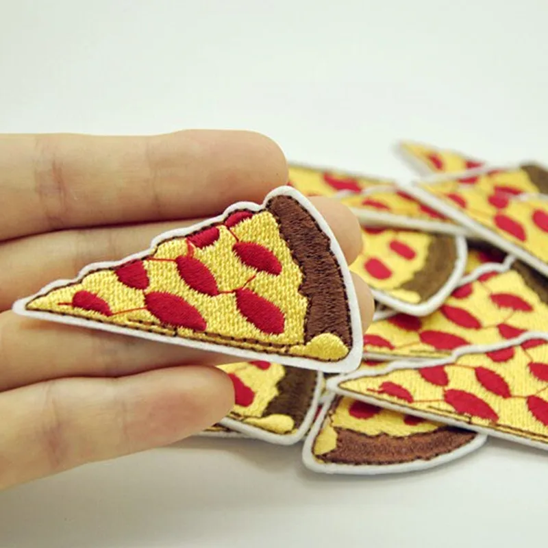 Горячая продажа 10 шт сэндвич пицца железо на вышитые патч для ткани мультфильм