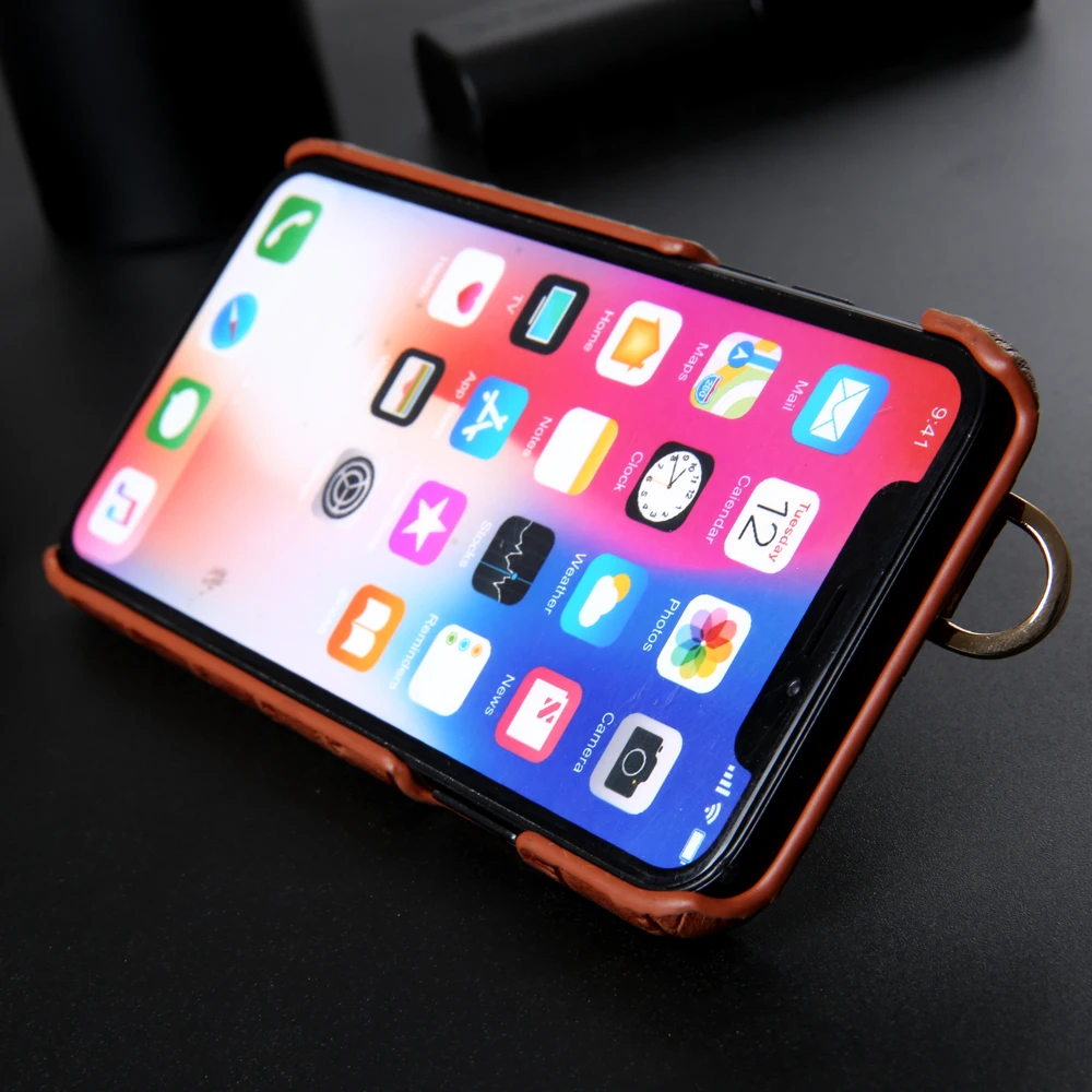 Чехол для iPhone XS MAX Крокодиловая текстура натуральная кожа задняя крышка ручной