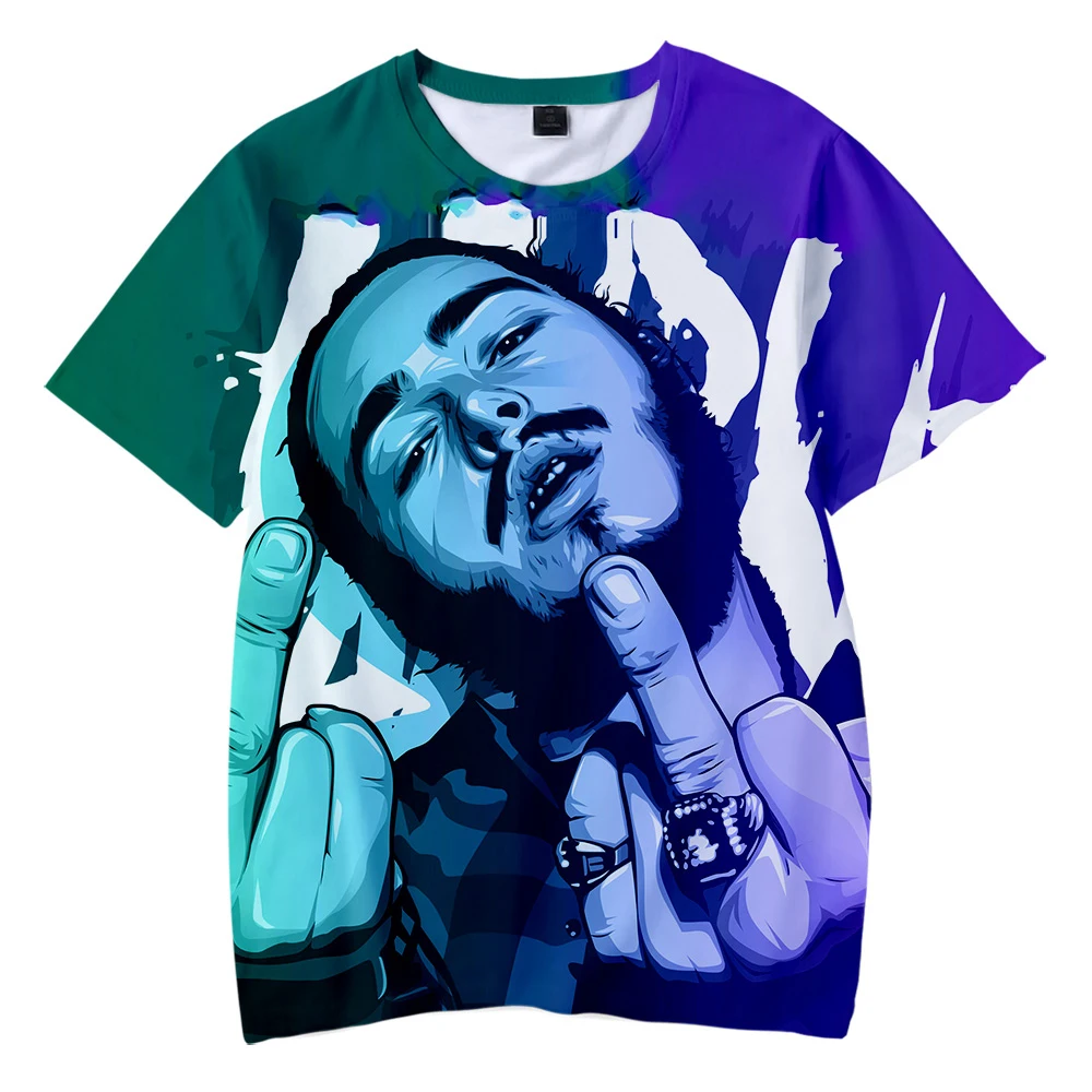 Post Malone/Модная Детская футболка с 3D принтом; Уличная Повседневная футболка с короткими рукавами для мальчиков; коллекция года; Повседневная летняя футболка для детей