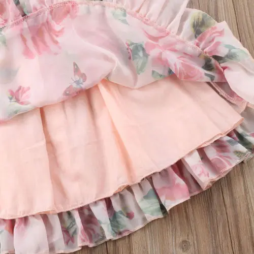 Fashion Toddler Kids Baby Girls Princess Flowers Party Tutu Tulle Dress Clothes | Детская одежда и обувь