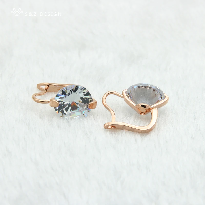 Женские круглые серьги с цирконием простые в японском и корейском стиле