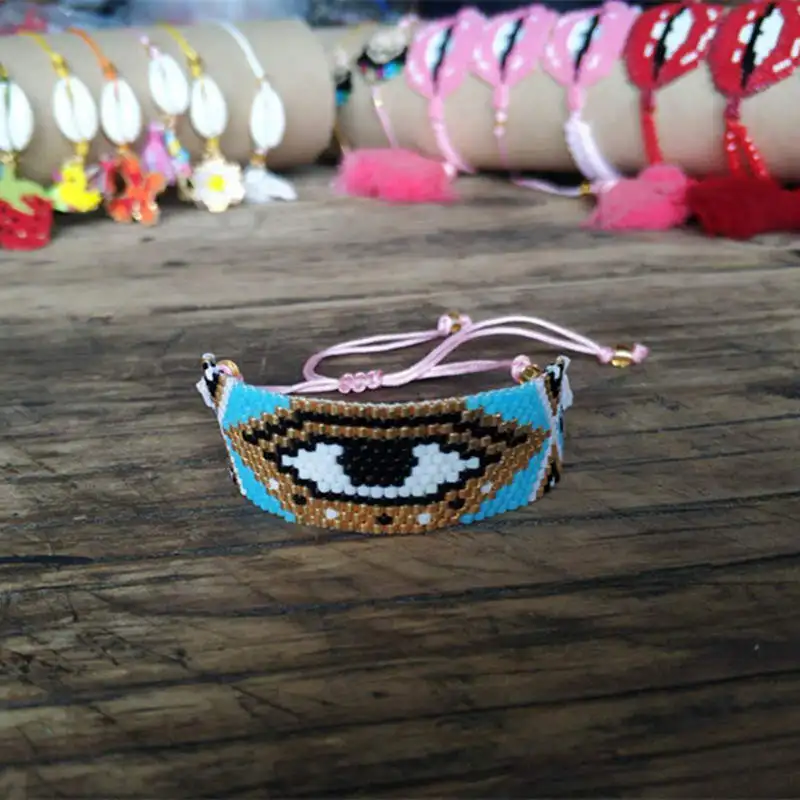 Shinus MIYUKI браслет сглаза браслет браслеты бусины MIYUKI Delica bileklik Pulsera Labios ручной работы тканый браслет для женщин - Metal Color: MB2018-F Beadwork