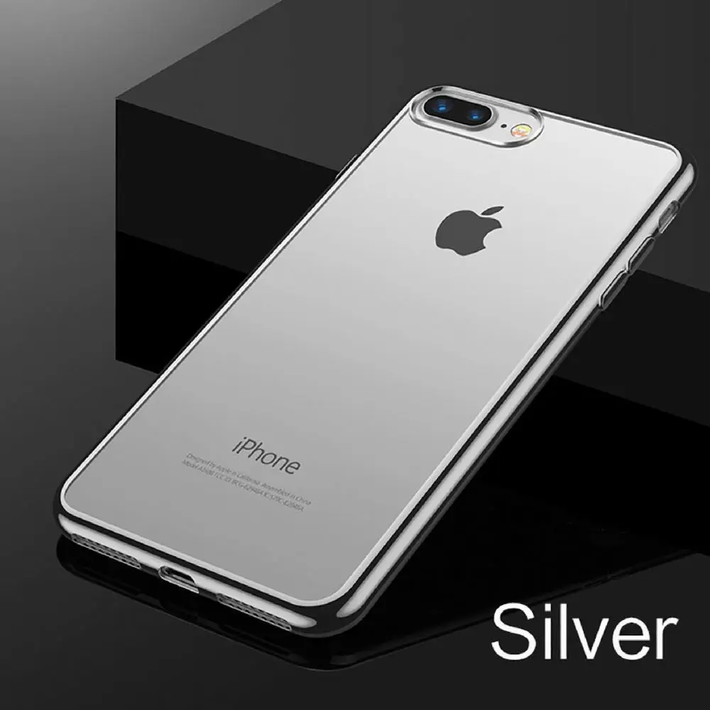 Luxury Chrome Painting Ultra Thin Clear Soft TPU Rubber Case Cover For Apple iPhone X 8 7 6 6s Plus Se | Мобильные телефоны и