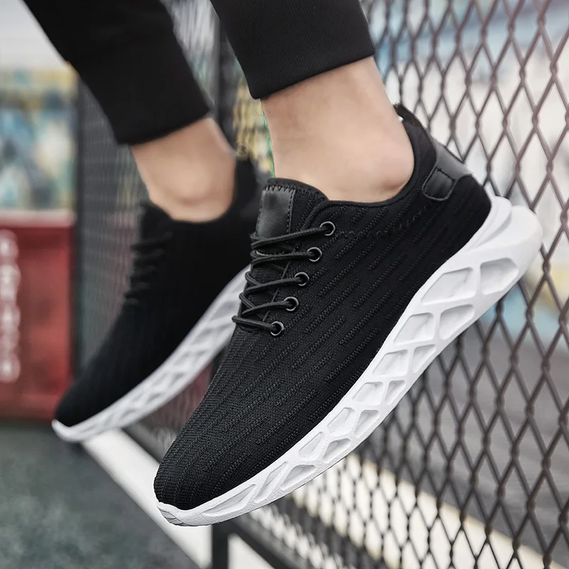 Мужские дышащие кроссовки для бега спортивные Homme белые теннисные черные