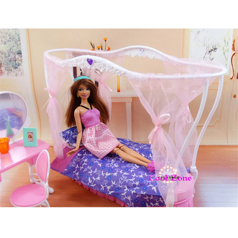 Миниатюрная мебель розовая Дворцовая кровать Sweet Dream комната для кукольного