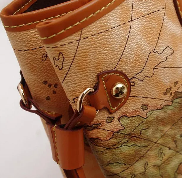 Новые женские сумки от известного бренда Bolsas, женская сумка через плечо, женские Сумки из искусственной кожи, винтажная сумка с принтом карты, Женская S16-86