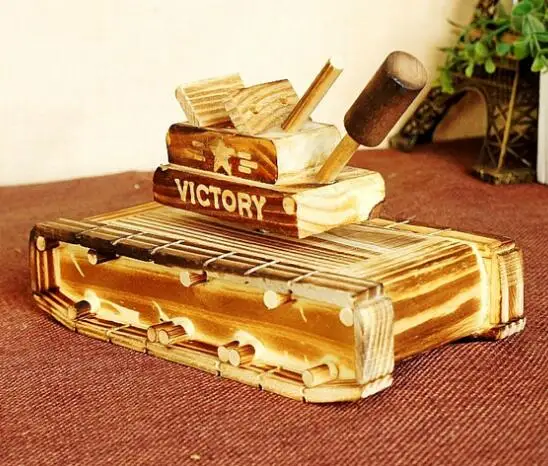 Деревянный Танк деревянный экскаватор модель музыкальная шкатулка детские