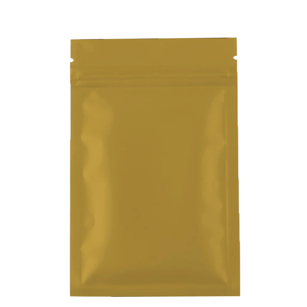 Matte Gold 100 шт./упак. стерилизационные упаковки Ziplock упаковка мешки Алюминий Фольга майларовая упаковка, Подарочная коробка для хранения сумки черный/золото/серебро/красный/зеленый/синий/фиолетовый - Цвет: Matte Gold