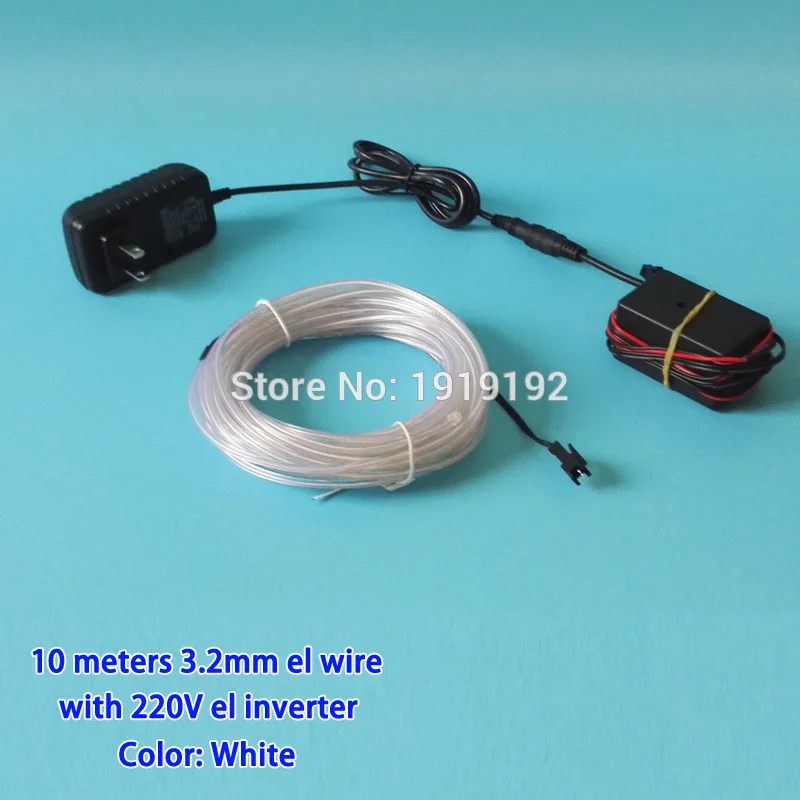 High quality 10Meters 3.2mm 10 color EL Wire Tube Rope Flexible LED Neon Light House Party Decoration by AC220V Flashing Driver | Дом и сад